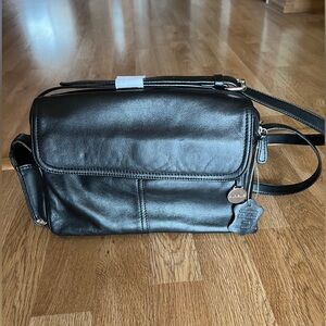 Aurielle Black Leather Shoulder Bag